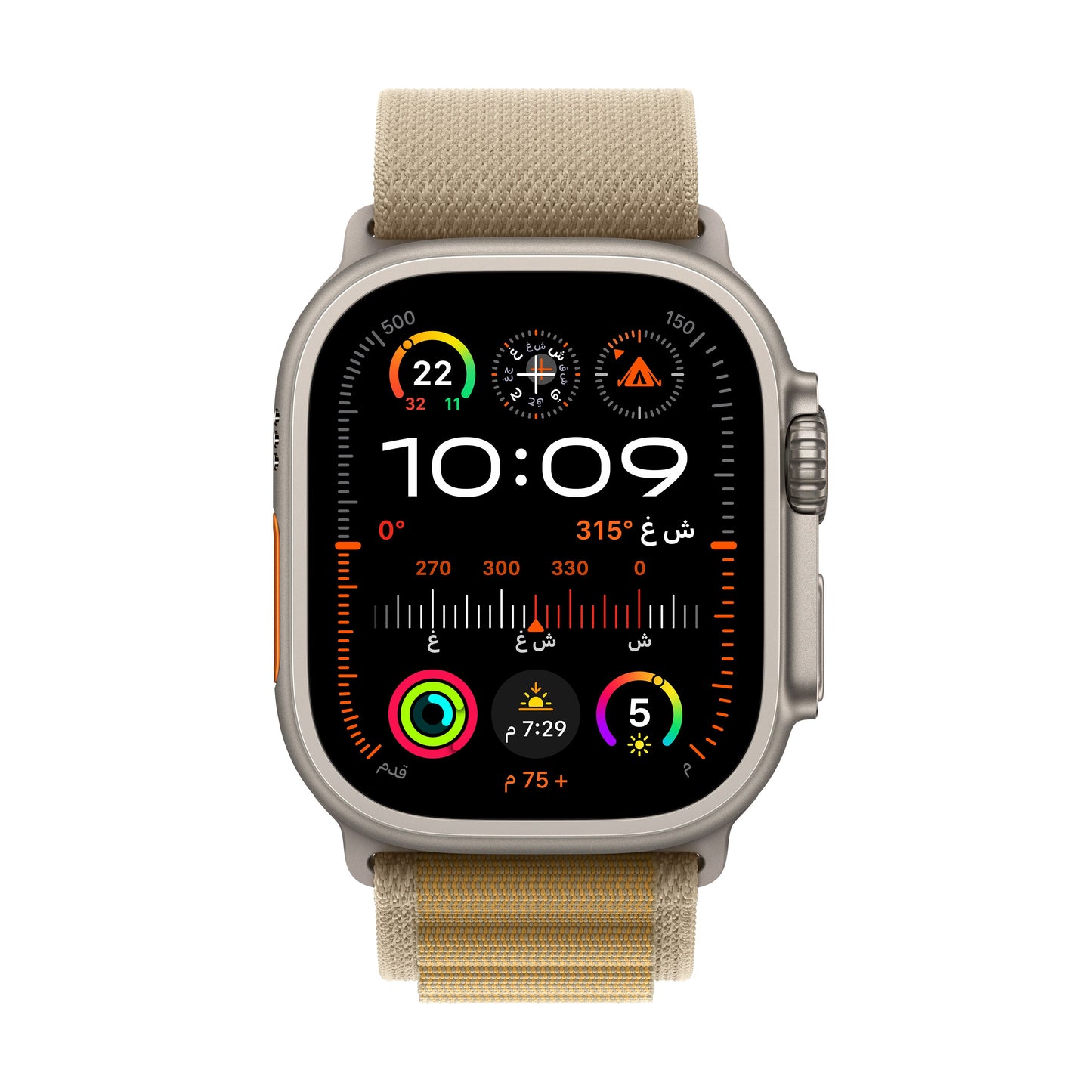Apple_Watch_Ultra_2_49mm_Natural_Titanium_Alpine_Loop_Tan_PDP_Image_Position_2__ar-ME