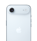 iPhone Air، الجزء الخلفي الخارجي، اللون أزرق سماوي، نظام كاميرا Fusion Main في الهضبة في الأعلى