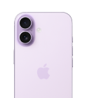 iPhone 17، الجزء الخلفي الخارجي، اللون الخزامى، نظام كاميرا Fusion مزدوجة في الأعلى على اليسار