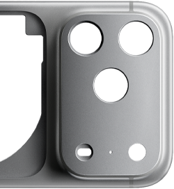 iPhone 17 Pro، الجزء الخلفي الخارجي، هيكل من قطعة واحدة من الألومنيوم المشكّل