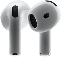 أجهزة AirPods 4، تعرض منظر أمامي وخلفي يبرز التصميم الجديد