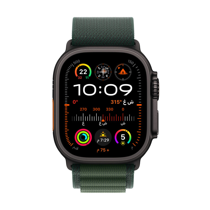 Apple_Watch_Ultra_2_49mm_Black_Titanium_Alpine_Loop_Dark_Green_PDP_Image_Position_2__ar-ME