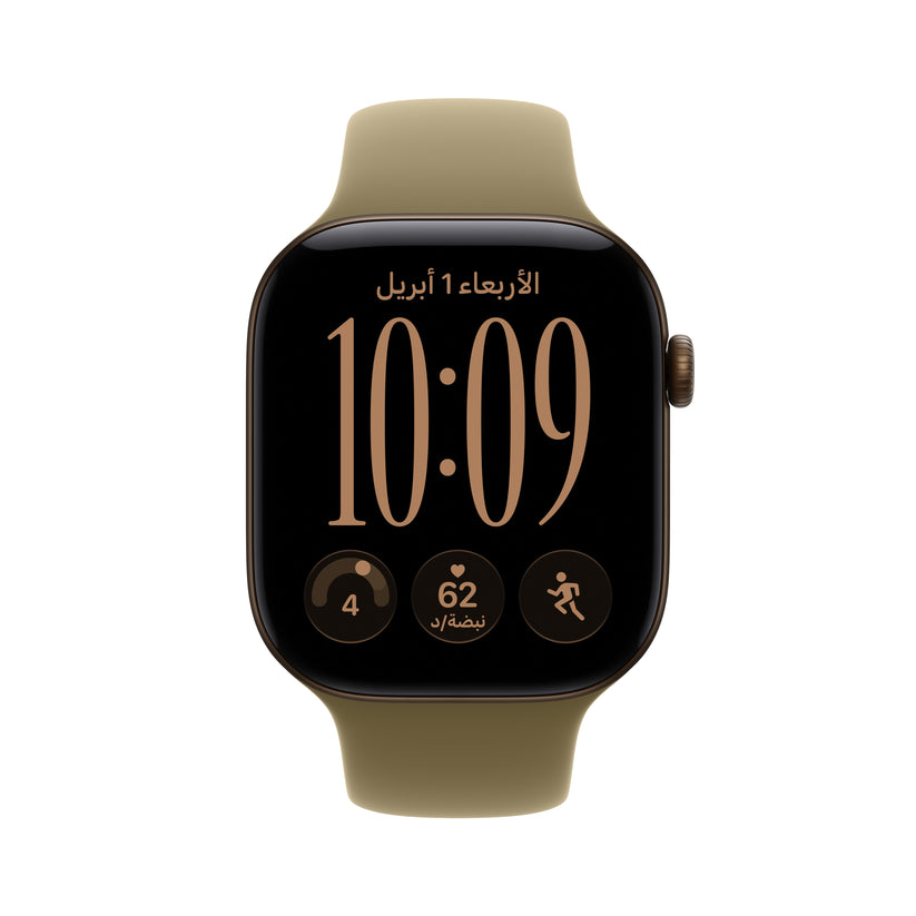 Apple_Watch_Series_12_46mm_GPS_Dark_Bronze_Aluminum_Sport_Band_Olive_PDP_Image_Position_2__ar-SA