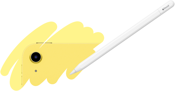 ضربة Apple Pencil تكشف ظهر iPad، مع عرض الكاميرا الخلفية