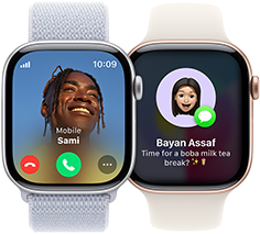 مكالمة واردة على Apple Watch Series 10 ونص وارد على Apple Watch Series 10 آخر