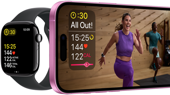 مقاييس التمرين، على Apple Watch Series 10 وiPhone