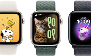 خيارات وجه الساعة، بما في ذلك Memoji، الصور، البورتريه، وSnoopy، على ستة أجهزة Apple Watch